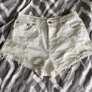 used white shorts